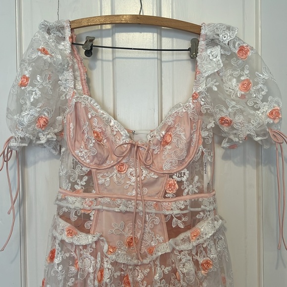 NWT Free People For Love & Lemons Tessa Midi Dress Size Small - Picture 9 of 15